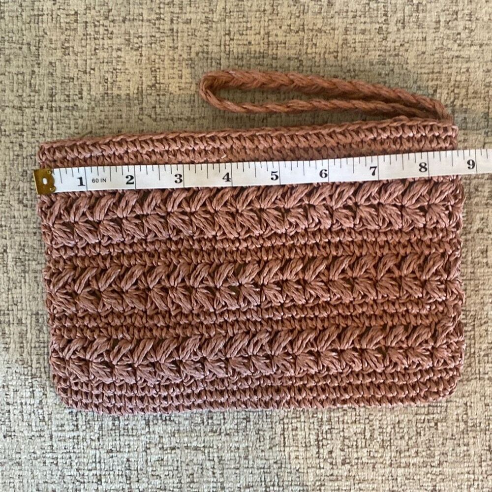 NWT Joy‎ Susan Crochet Wristlet Clutch Rose Pink
